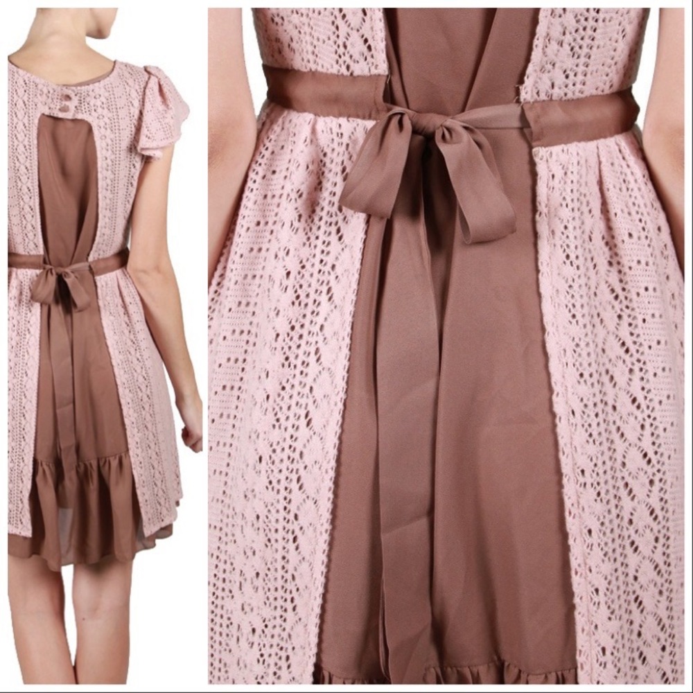 Julie Brushed Lace Overlay Dress - Picture 3 of 8